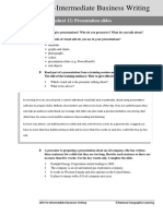 Pre-Intermediate Business Writing: Worksheet 12: Presentation Slides