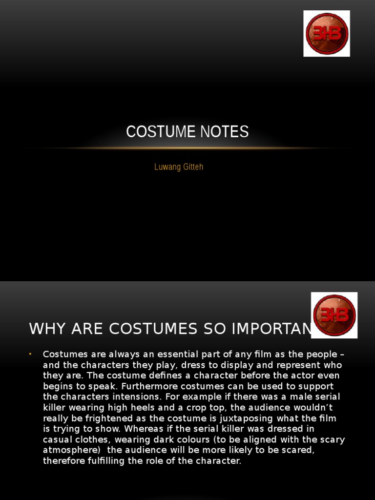 Costume Design Insights for Film Characters | PDF
