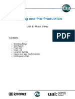 Planning and Pre-Production: Unit 6: Music Video