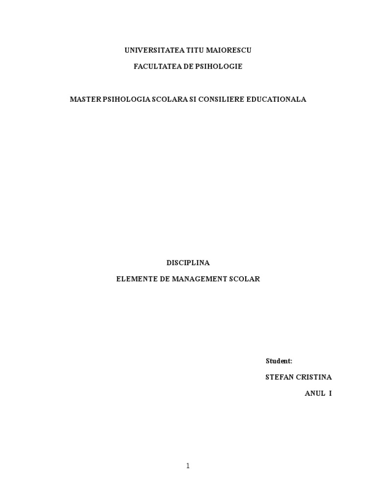 Atributii Manager Scolar | PDF