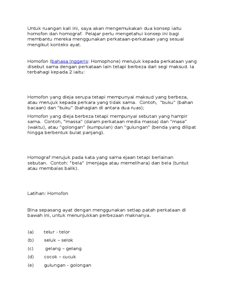 Homofon Homograf Pdf