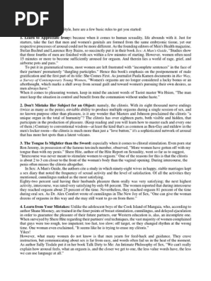 She Comes First Summary Clitoris Sexual Intercourse