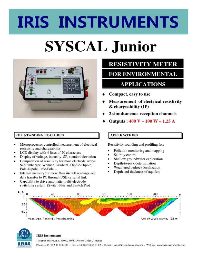 IRIS Instrument - Notice SYSCAL Junior PDF | PDF | Electrical ...