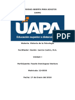 Historia de Psicología Tarea 1 Uapa