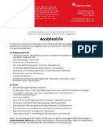 Stellenanzeige - Assistent/-In