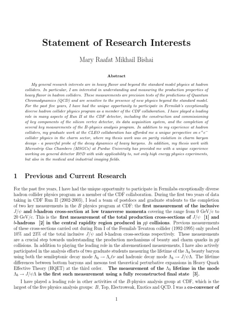 declaration of interest statement research paper
