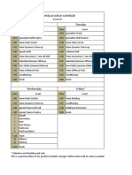 Inseason Practice Schedule