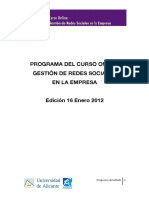 Programa Detallado - Curso Online Gestion de Redes Sociales en La Empresa PDF