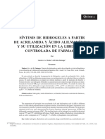 SINTESIS de HIDROGELES a PARTIR de ACRILAMIDA Y ACIDO ALILMALÓNICO - Según La Literatura a Mayor Número de Entrecruzamiento La Estructura Es Más