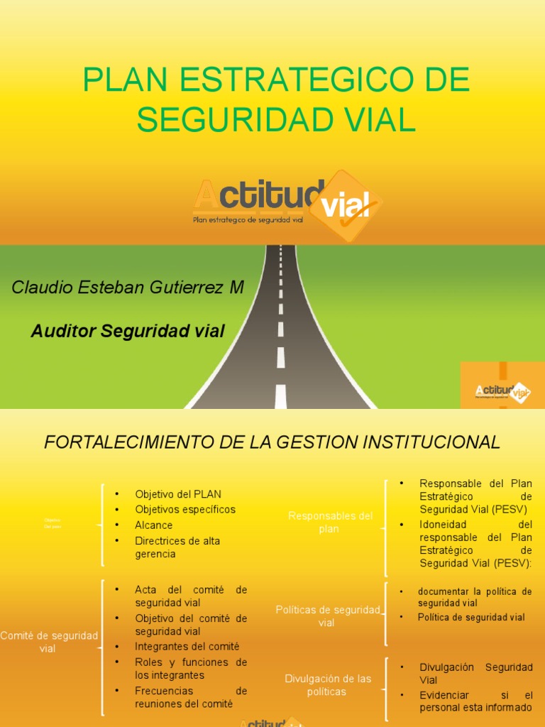 Como Hacer Plan Estrategico de Seguridad Vial en Presentacion | PDF ...