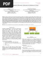 Optimised Method of Resource Allocation for Hadoop on Cloud