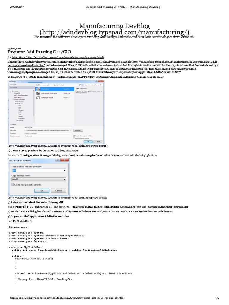Inventor AddIn using C++_CLR Manufacturing DevBlog.pdf Library