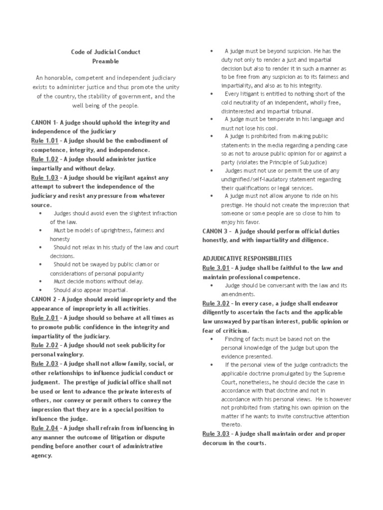 Code of Judicial Conduct Notary Public Judiciaries