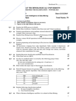 GTU BE Semester VIII Exam Business Intelligence & Data Mining