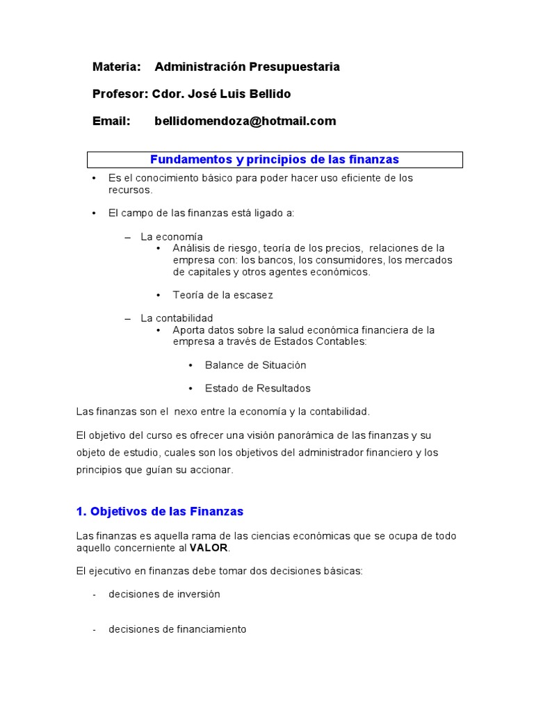 Fundamentos y Principios de Las Finanzas | PDF | Contabilidad | Inversiones