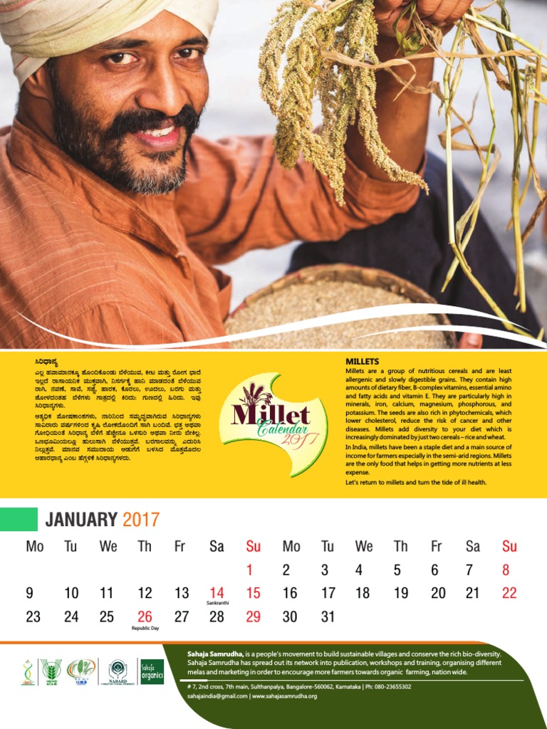 Millet Calendar 2017 Curry Dough