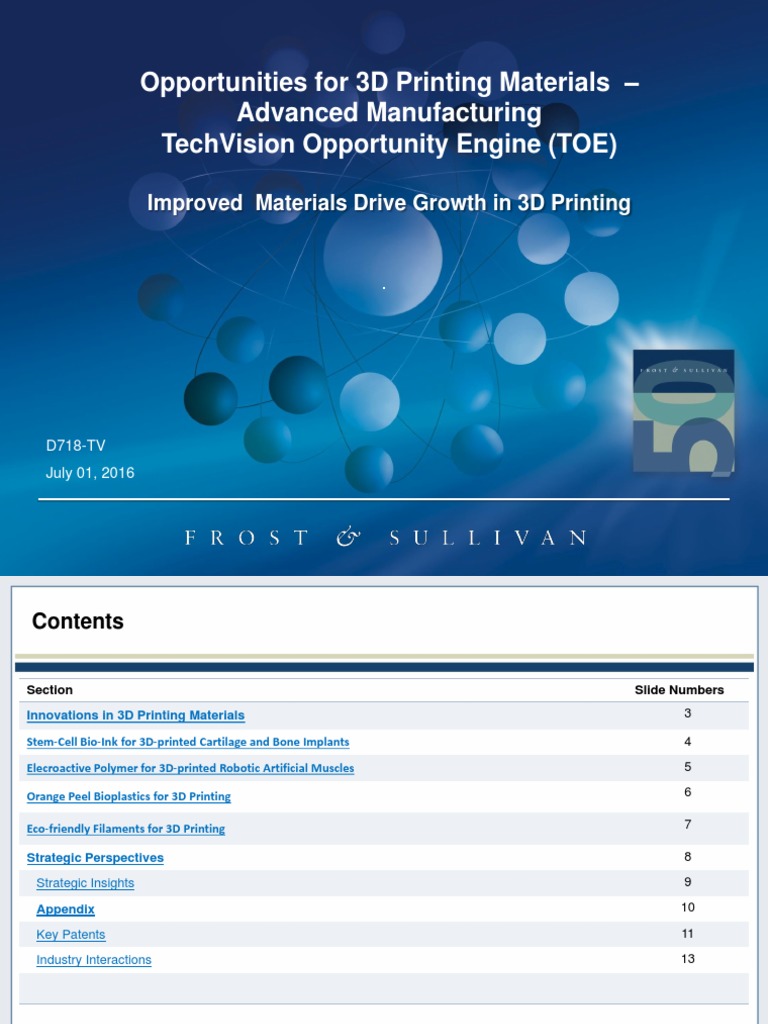 Innovations in 3D Printing Materials | PDF | 3 D Printing | Plastic