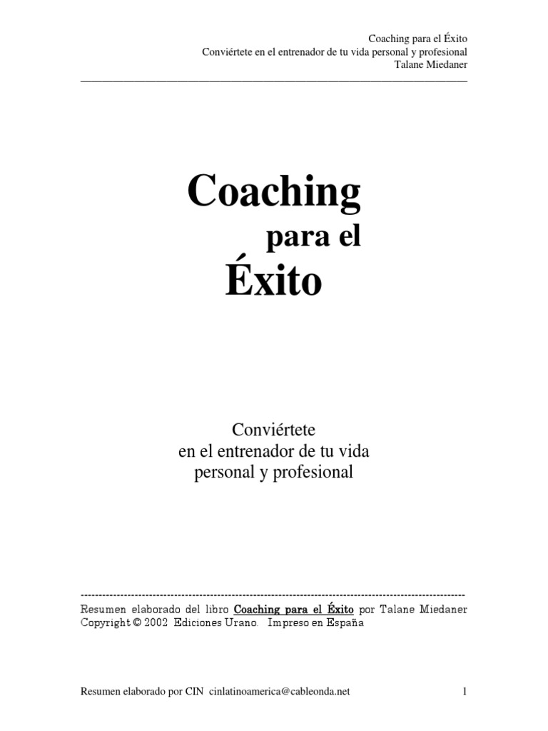 Coaching para El Éxito. (Resumen) | PDF
