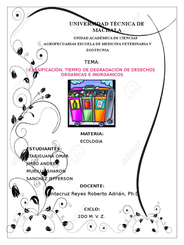 Tiempo de Degradación de Residuos | PDF | El plastico | Residuos