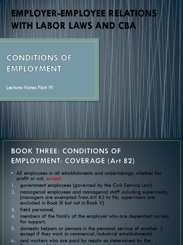 6 Conditions of Work PDF | PDF | Overtime | Working Time