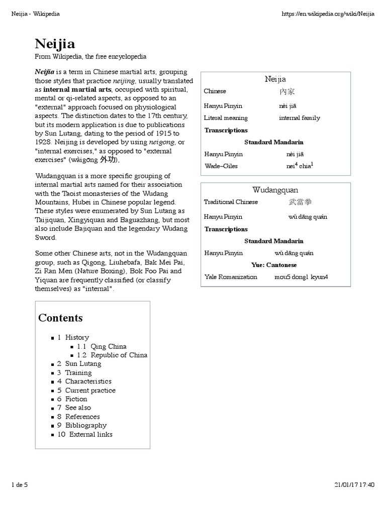 Neijia | PDF | East Asian Martial Arts | Asian Martial Arts