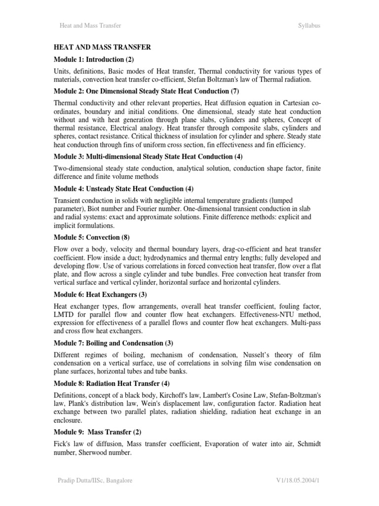 Learning Material - Heat and Mass Transfer PDF | PDF | Thermal ...