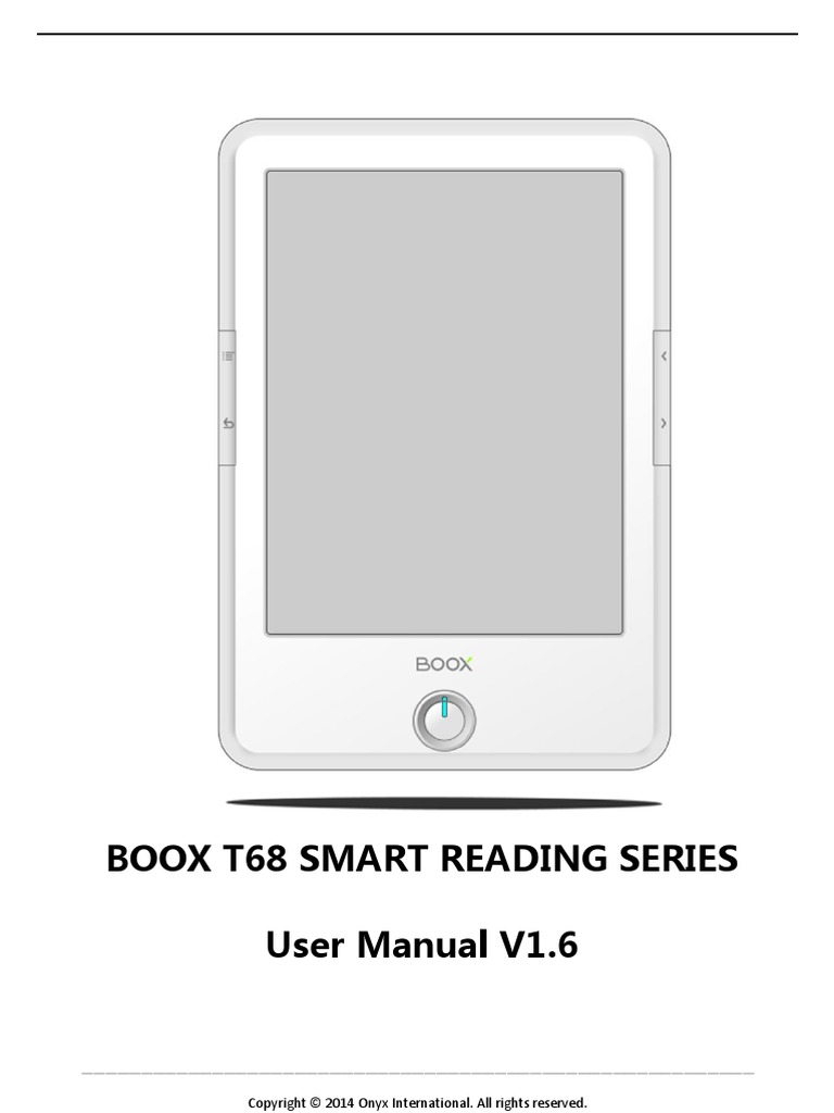 BOOX T68 Users Manual V1.6 English Version PDF Mobile App Wi Fi