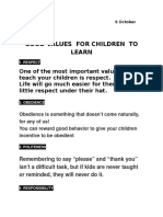 Good Values For Children To Learn