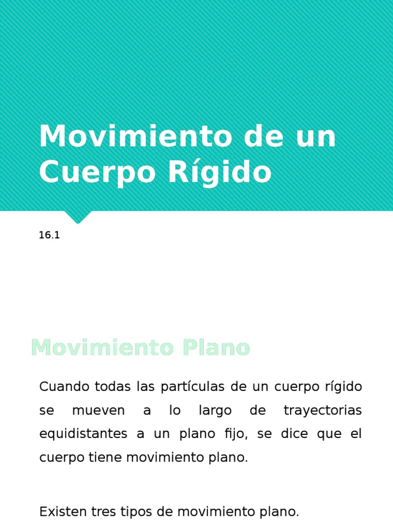 Movimiento de Un Cuerpo Rígido | PDF | Movimiento (física) | Rotación