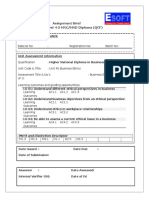 Assignment Brief BTEC Level 4-5 HNC/HND Diploma (QCF) : Merit and Distinction Descriptor