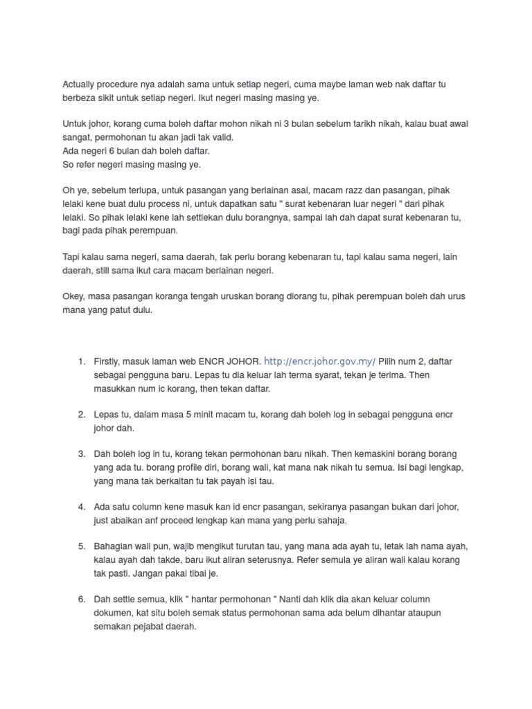 Procedure Borang Nikah Pdf