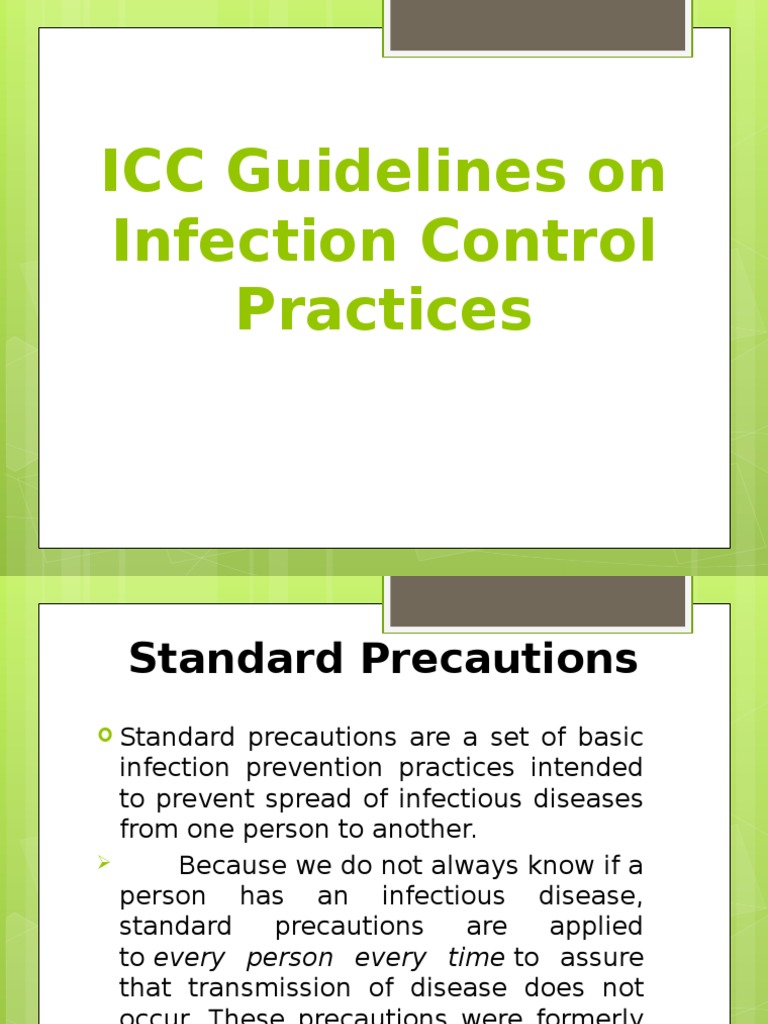 Standard Precautions in Infection Control | PDF | Hygiene ...