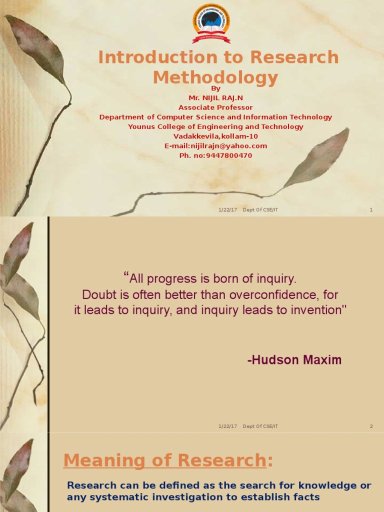 Introduction To Research Methodology | PDF | Quantitative Research ...