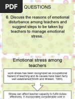 Emotional Stress Among Teachers