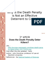 Why Is The Death Penalty Is Not An Effective Deterrent To Crime?