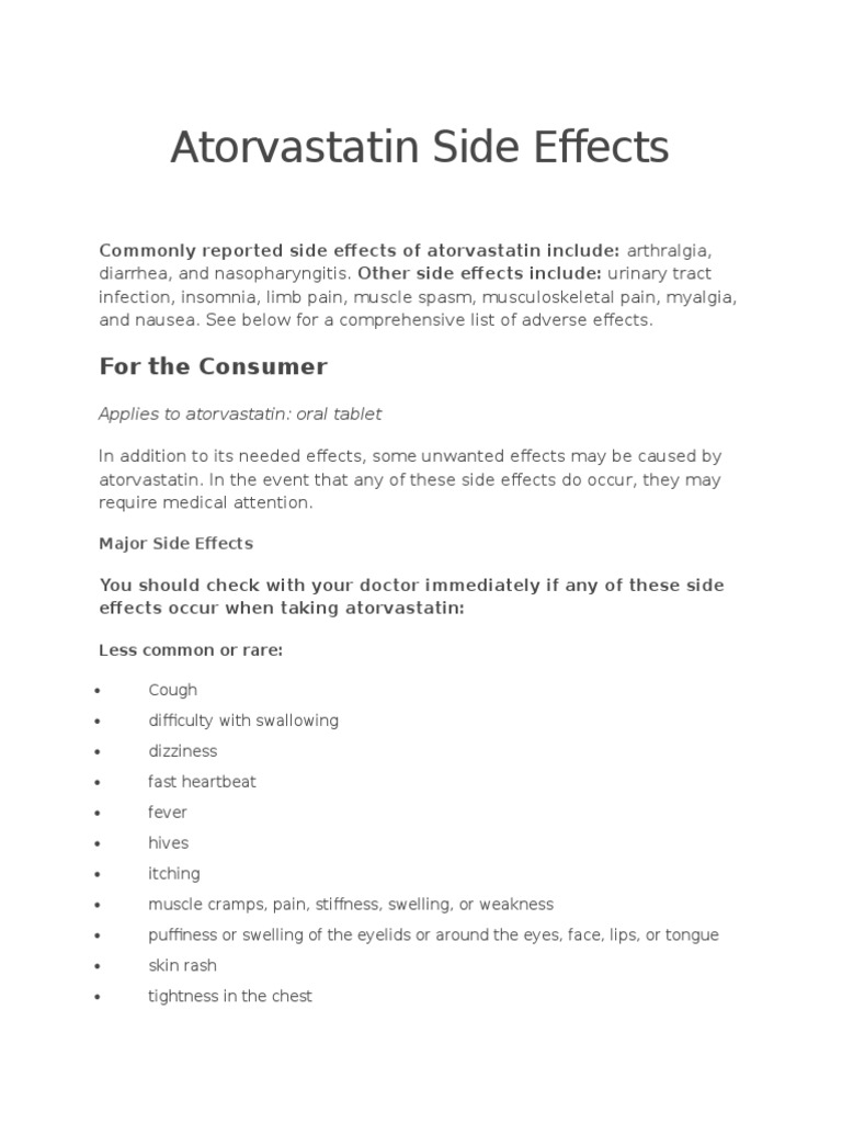 Atorvastatin Side Effects 01 | PDF