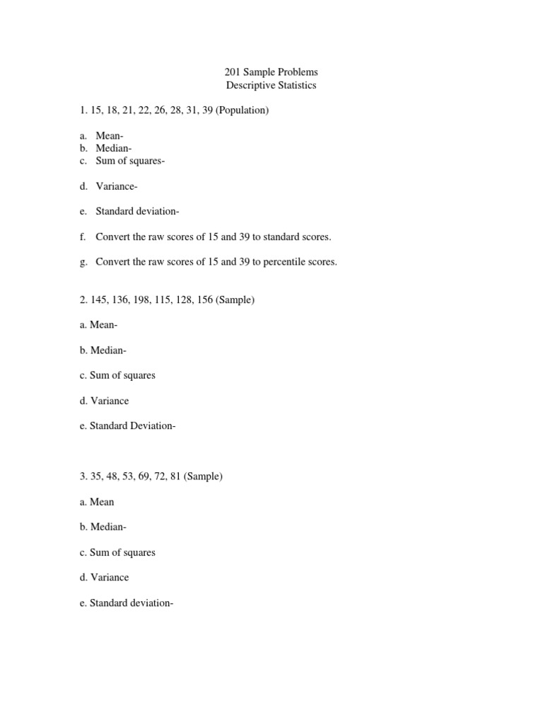 Z-Score Practice Problems & Solutions | PDF | Variance | Standard Deviation