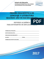 Prueba Diagnc3b3stica Lenguaje y Literatura Segundo Ac3b1o de Bachillerato 2017