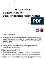 Biologijos Brandos Egzaminas Ir VBE Kriterinis Vertinimas