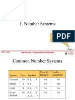 Number Systems: Location in Course Textbook