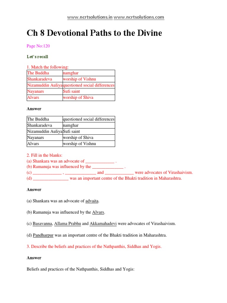 History CH 8 | PDF | Bhakti | Monotheism
