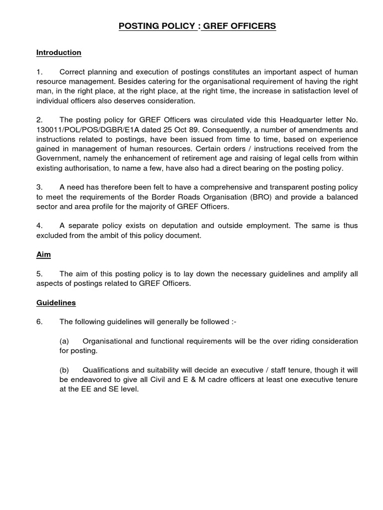 Posting Policy | PDF | Compassion | Employment