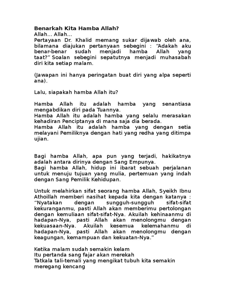 Menjadi Hamba Allah yang Taat | PDF