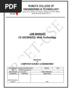 Rungta College of Engineering & Technology: Lab Manual CS-322364 (22) : Web Technology