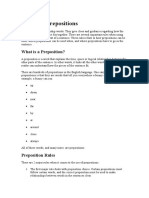 Rules For Prepositions and Infinitives