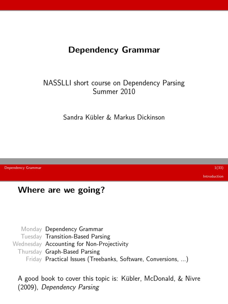 Understanding Dependency Grammar Basics | PDF | Phrase | Preposition ...