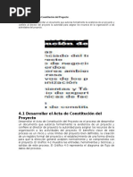 Desarrollar El Acta de Constitución Del Proyecto