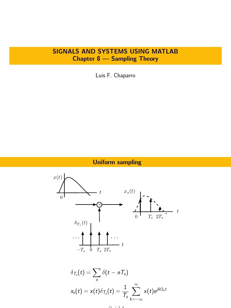 Signals and Systems Using Matlab Chapter 8 - Sampling Theory | PDF ...