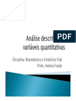 Aula 3 Análise Descritiva de Variáveis Quantitativas