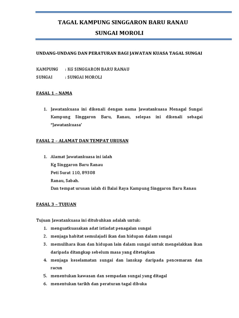 TAGAL KG Singgaron Baru Ranau | PDF